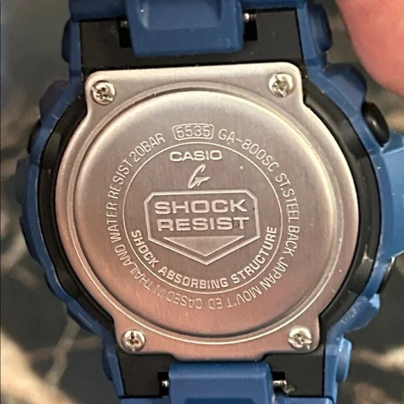 G-Shock Navy Blue Watch with Yellow Detail - Picture 3 of 6